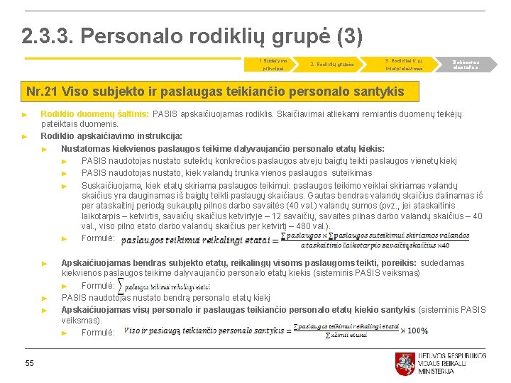 2. 3. 3. Personalo rodiklių grupė (3) 1. Sudarymo principai 2. Rodiklių grupės 3.