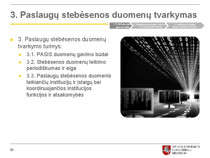 3. Paslaugų stebėsenos duomenų tvarkymas 1. PASIS duomenų gavimo būdai ► 3. Paslaugų stebėsenos