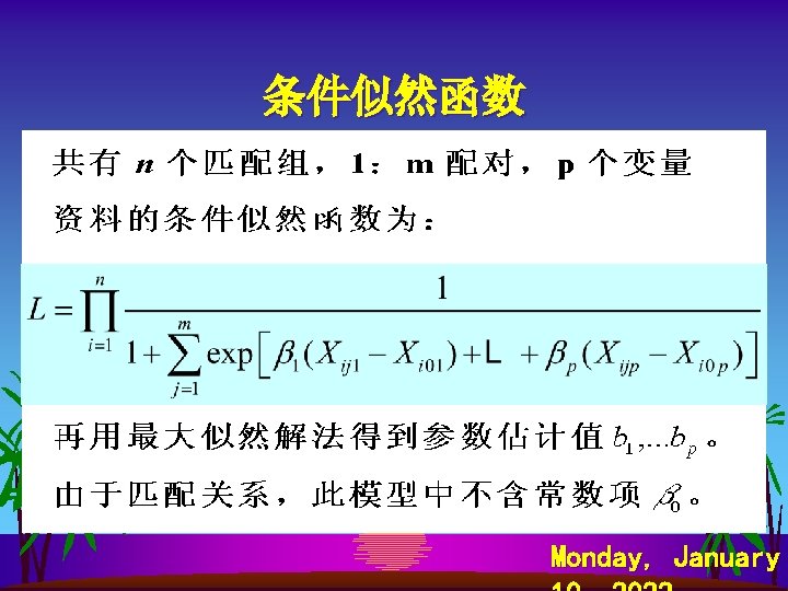 条件似然函数 Monday, January 