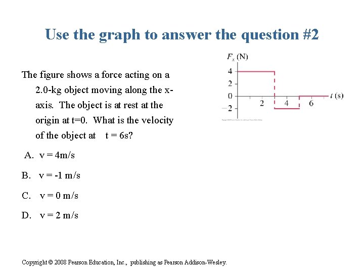 Use the graph to answer the question #2 The figure shows a force acting