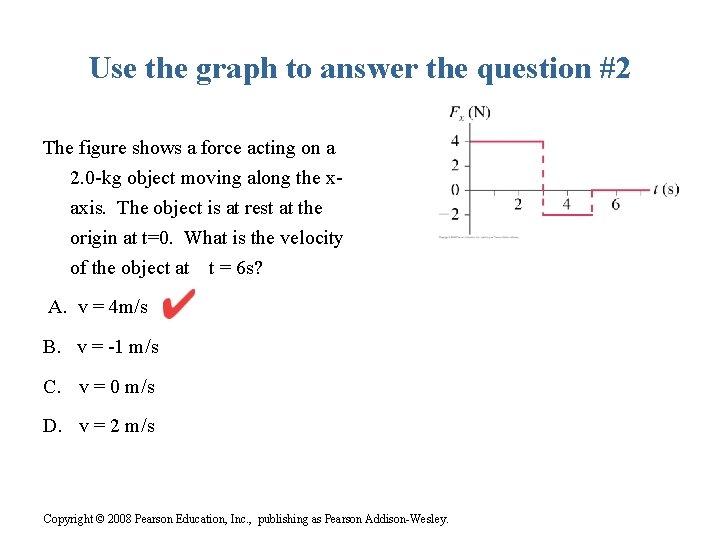 Use the graph to answer the question #2 The figure shows a force acting