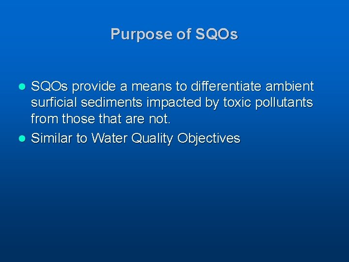 Sqo Water Quality Control Plan for Enclosed Bays and