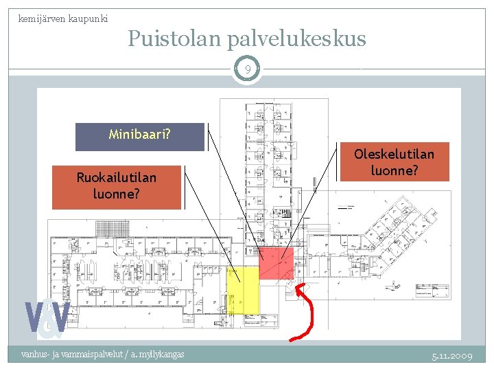 kemijärven kaupunki Puistolan palvelukeskus 9 Minibaari? Ruokailutilan luonne? vanhus- ja vammaispalvelut / a. myllykangas