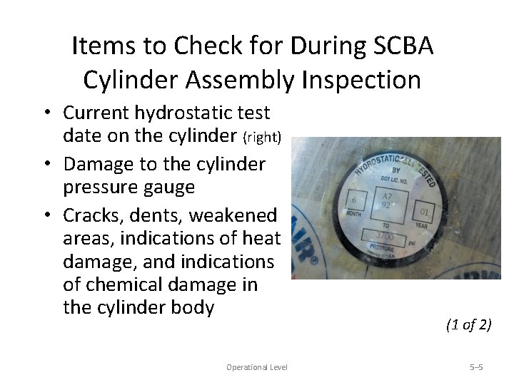 Items to Check for During SCBA Facepiece Inspection