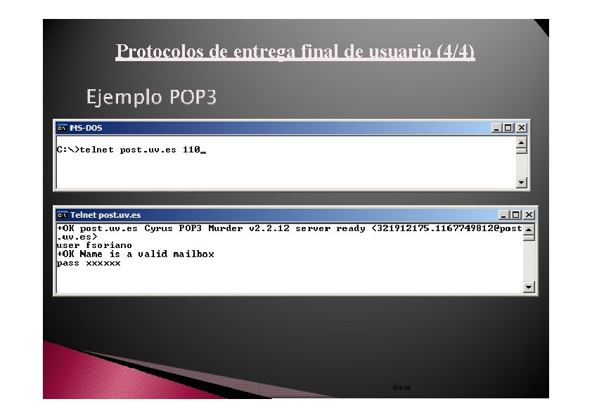 Protocolos de entrega final de usuario (4/4) Email 19 