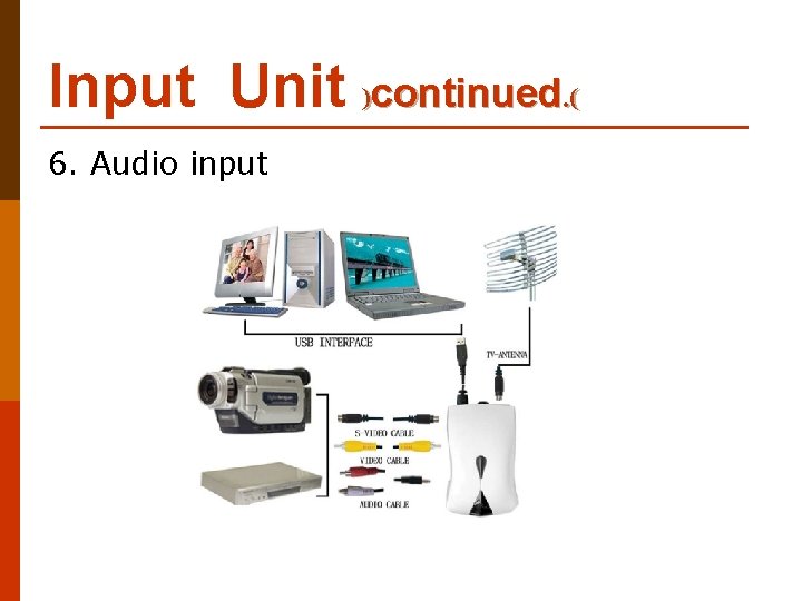 Input Unit )continued. ( 6. Audio input 