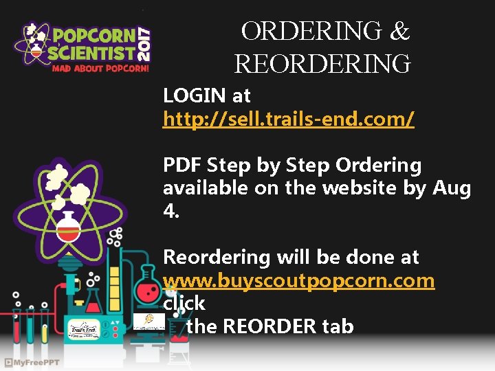 ORDERING & REORDERING LOGIN at http: //sell. trails-end. com/ PDF Step by Step Ordering
