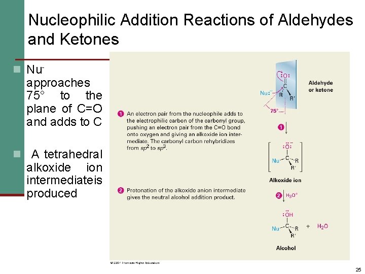 Nucleophilic Addition Reactions of Aldehydes and Ketones n Nu- approaches 75° to the plane