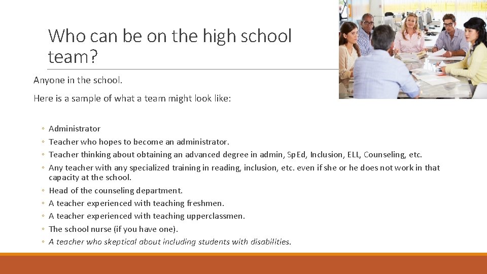 Who can be on the high school team? Anyone in the school. Here is