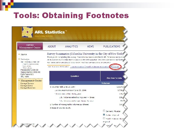 Tools: Obtaining Footnotes 