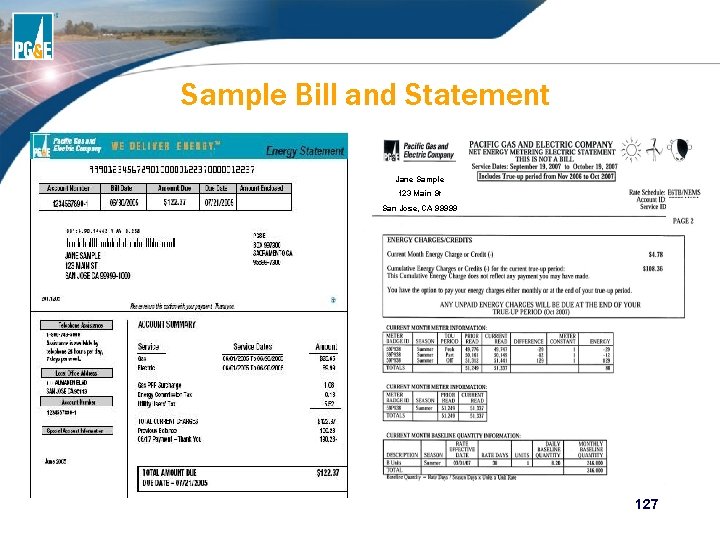 Sample Bill and Statement Jane Sample 123 Main St San Jose, CA 99999 127 Sample Bill and Statement Jane Sample 123 Main St San Jose, CA 99999 127