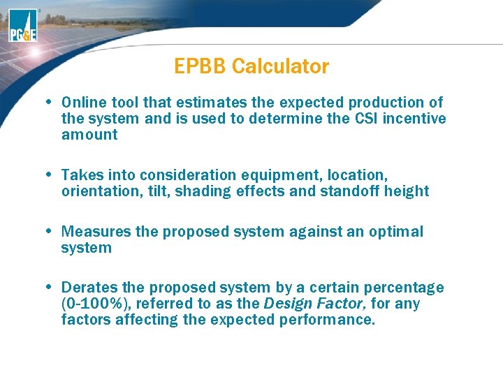 EPBB Calculator • Online tool that estimates the expected production of the system and EPBB Calculator • Online tool that estimates the expected production of the system and