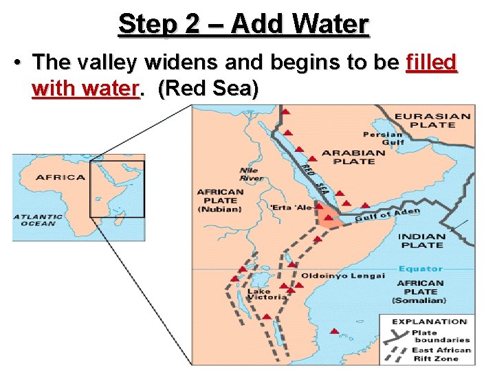Step 2 – Add Water • The valley widens and begins to be filled