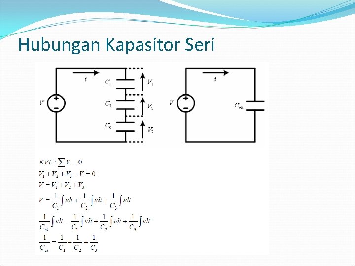 Hubungan Kapasitor Seri 