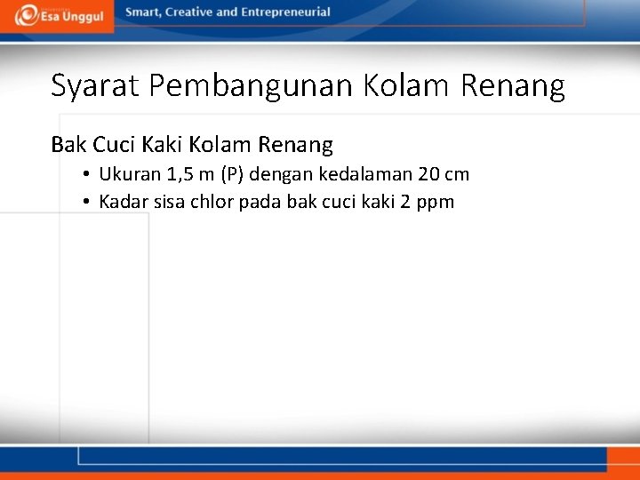 Syarat Pembangunan Kolam Renang Bak Cuci Kaki Kolam Renang • Ukuran 1, 5 m