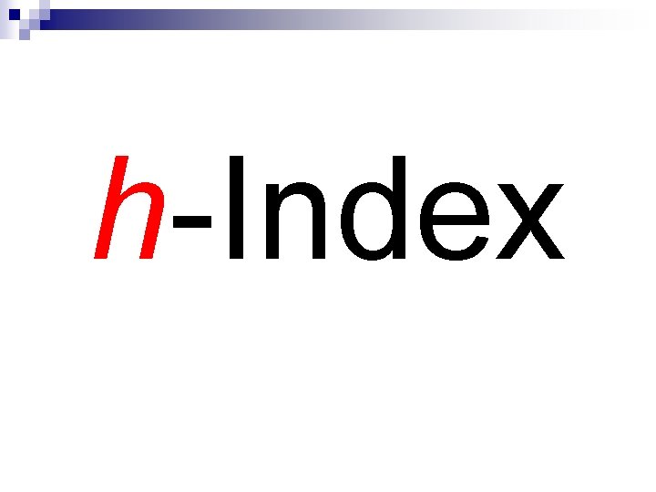 h-Index 