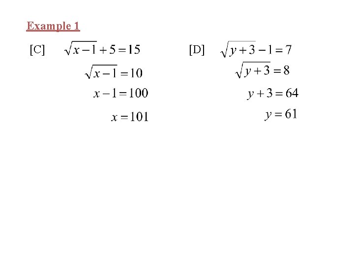 Example 1 [C] [D] 