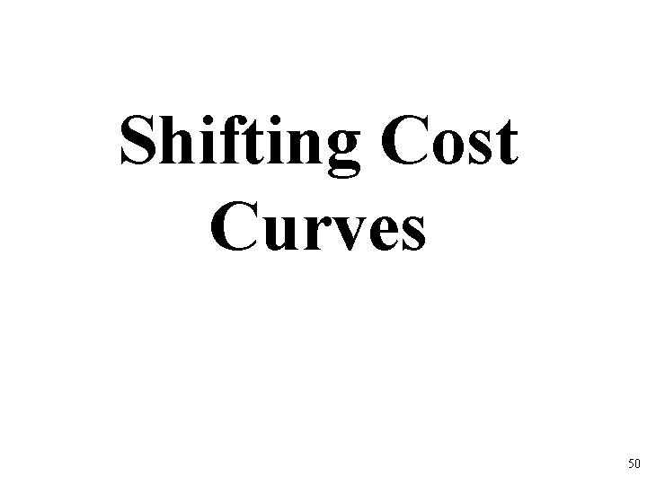 Shifting Cost Curves 50 