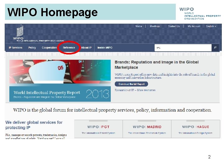 WIPO Homepage 2 WIPO Homepage 2