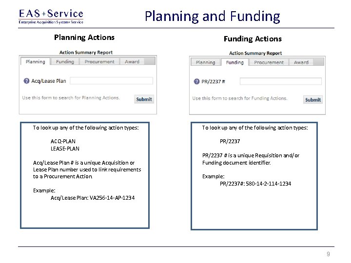 Planning and Funding Planning Actions To look up any of the following action types: Planning and Funding Planning Actions To look up any of the following action types: