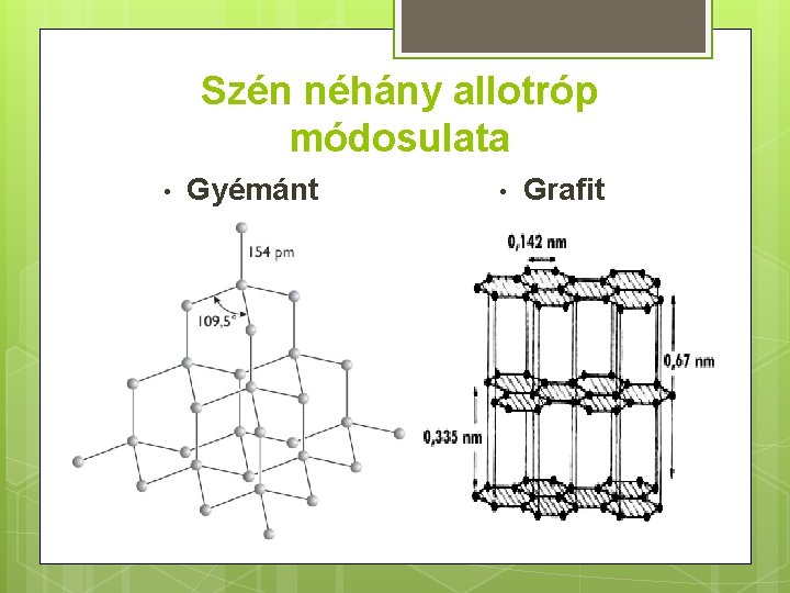 Szén néhány allotróp módosulata • Gyémánt • Grafit 