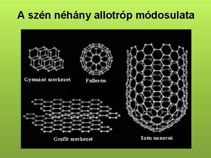 A szén néhány allotróp módosulata 