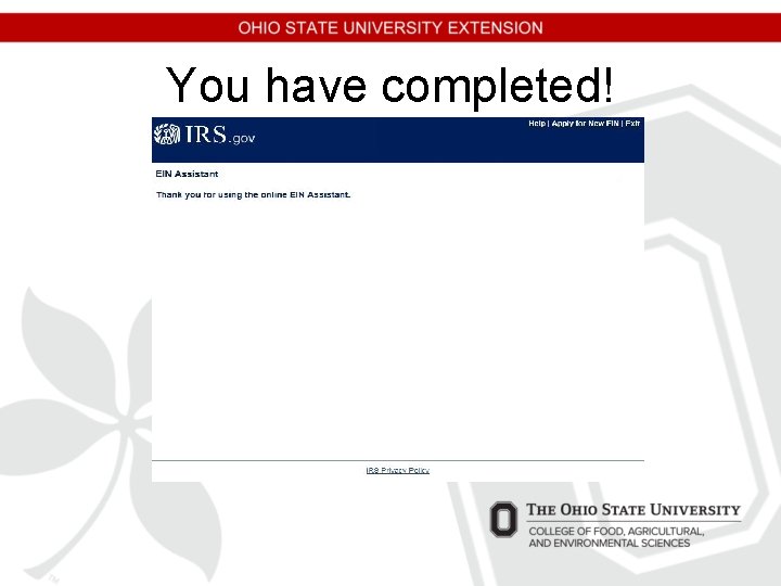 You have completed! You have completed!