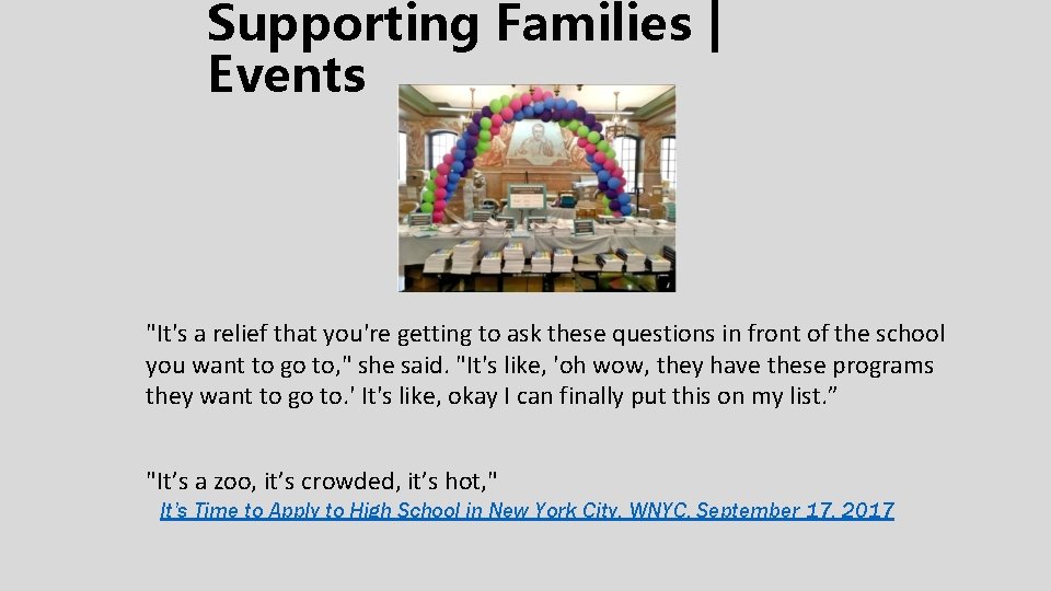 Supporting Families | Events "It's a relief that you're getting to ask these questions