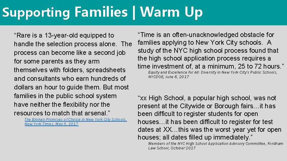 Supporting Families | Warm Up “Rare is a 13 -year-old equipped to handle the