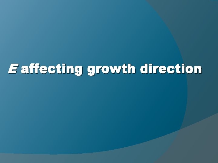 E affecting growth direction 