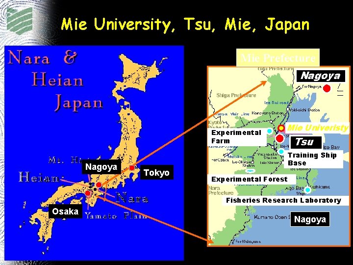 Mie University, Tsu, Mie, Japan Mie Prefecture Nagoya Experimental Farm Nagoya Tokyo Mie Univeristy