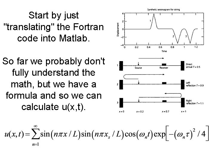 Start by just "translating" the Fortran code into Matlab. So far we probably don't