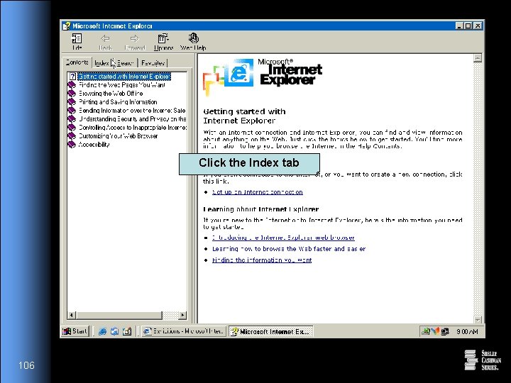 Click the Index tab 106 