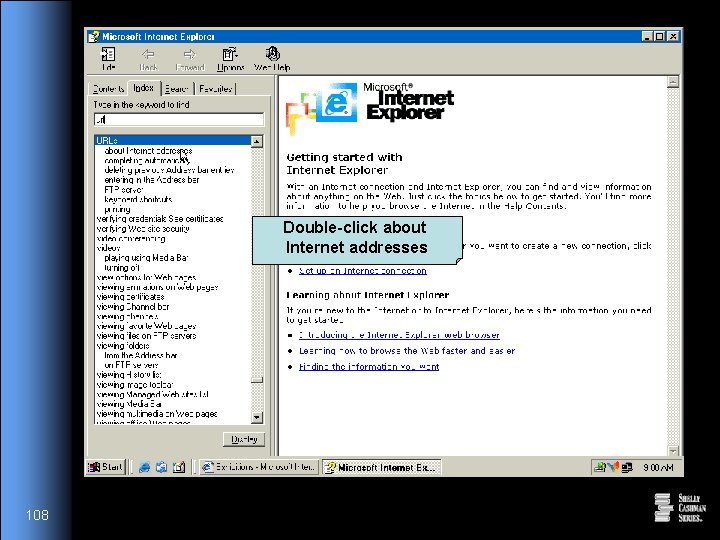 Double-click about Internet addresses 108 