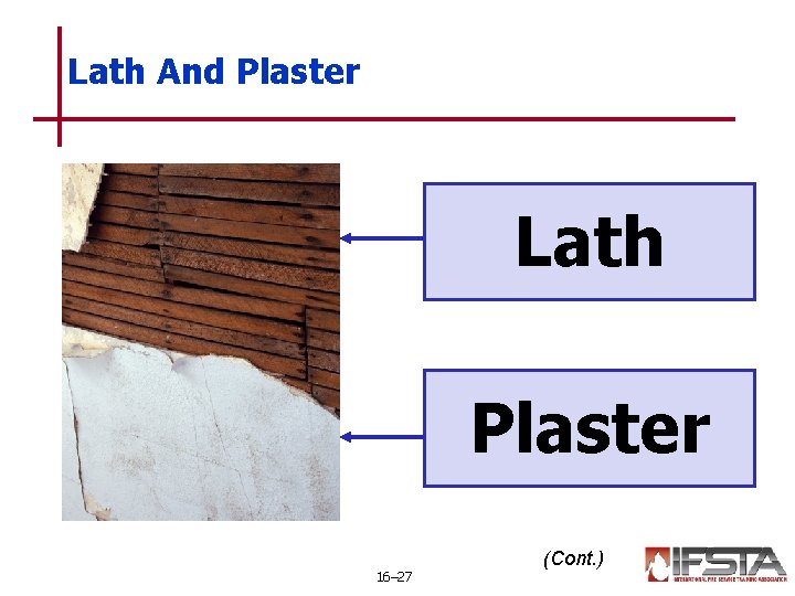 Lath And Plaster Lath Plaster 16– 27 (Cont. ) 