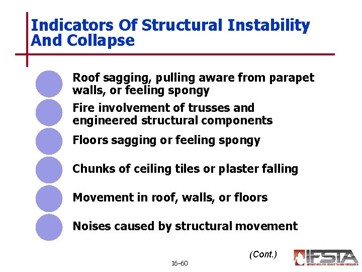 Indicators Of Structural Instability And Collapse Roof sagging, pulling aware from parapet walls, or