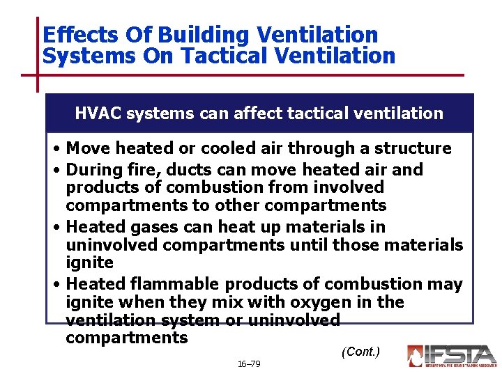 Effects Of Building Ventilation Systems On Tactical Ventilation HVAC systems can affect tactical ventilation