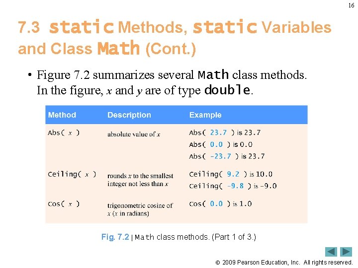 16 7. 3 static Methods, static Variables and Class Math (Cont. ) • Figure