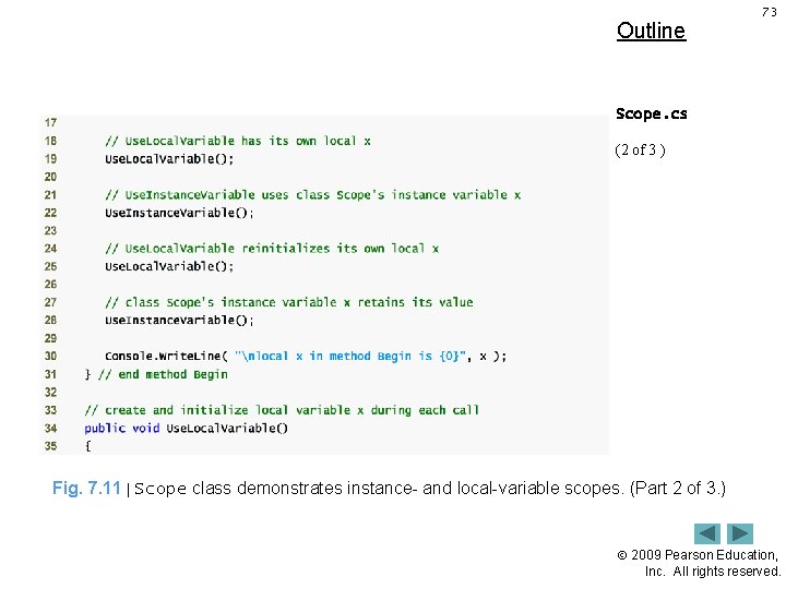 Outline 73 Scope. cs (2 of 3 ) Fig. 7. 11 | Scope class