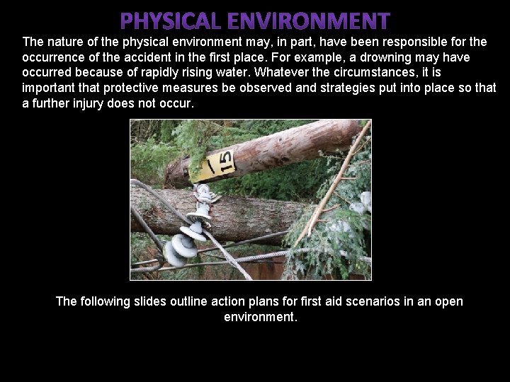 The nature of the physical environment may, in part, have been responsible for the