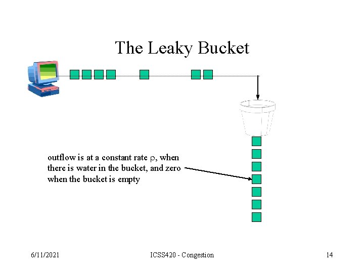 The Leaky Bucket outflow is at a constant rate , when there is water
