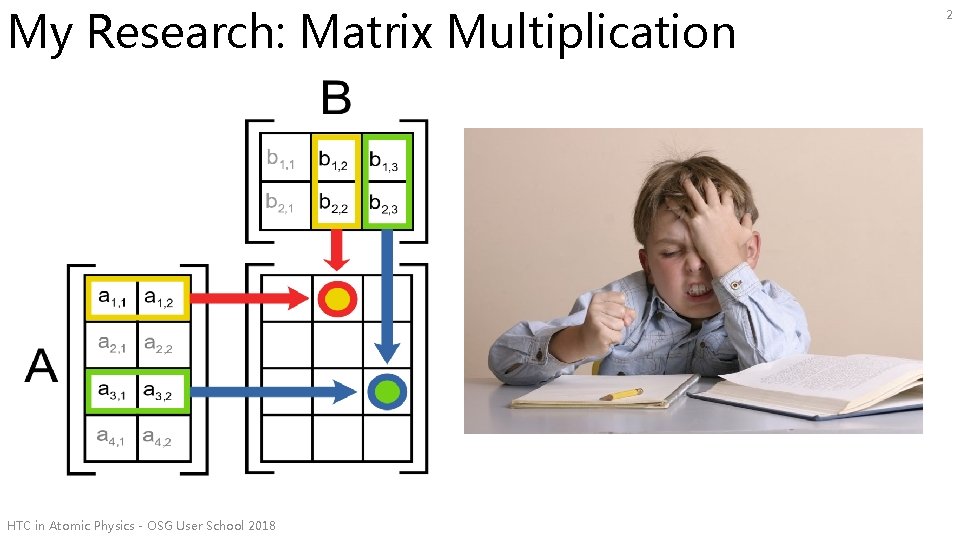 My Research: Matrix Multiplication HTC in Atomic Physics - OSG User School 2018 2