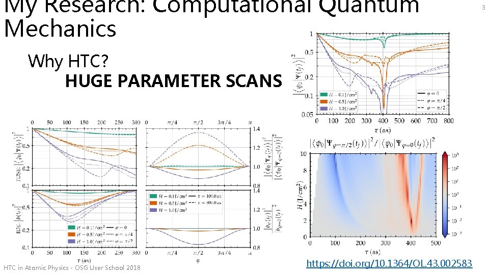 My Research: Computational Quantum Mechanics Why HTC? HUGE PARAMETER SCANS HTC in Atomic Physics