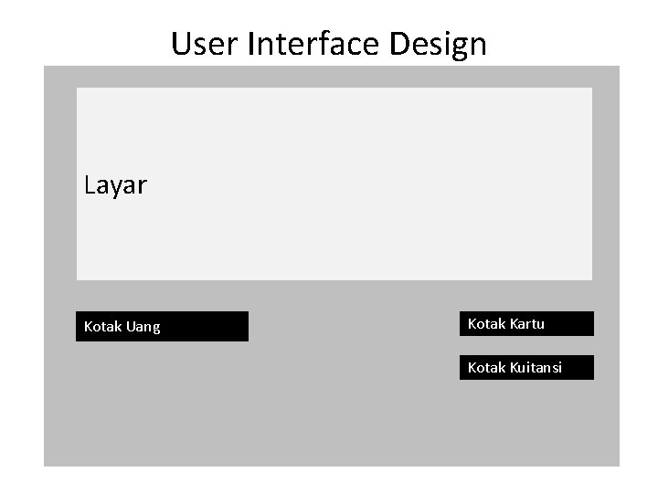 User Interface Design Layar Kotak Uang Kotak Kartu Kotak Kuitansi 