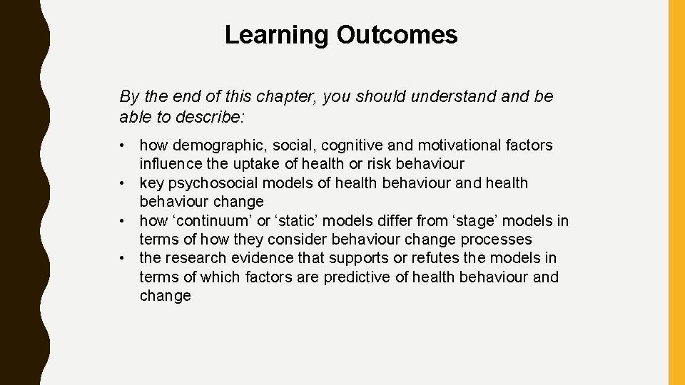 Learning Outcomes By the end of this chapter, you should understand be able to