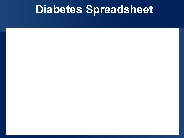 Diabetes Spreadsheet 