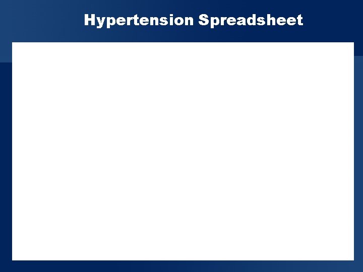 Hypertension Spreadsheet 