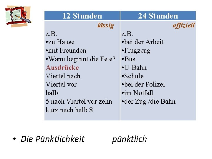 12 Stunden 24 Stunden lässig z. B. • zu Hause • mit Freunden •