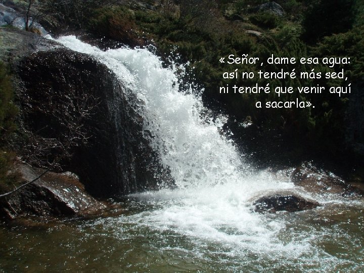  «Señor, dame esa agua: así no tendré más sed, ni tendré que venir