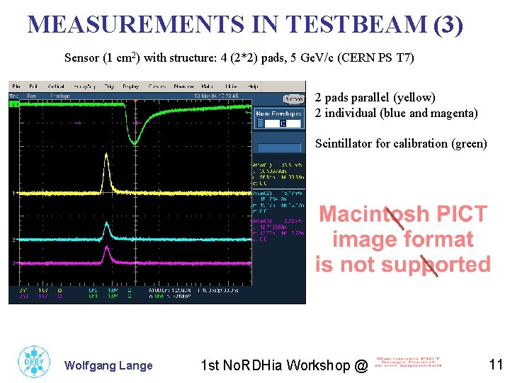 MEASUREMENTS IN TESTBEAM (3) Sensor (1 cm 2) with structure: 4 (2*2) pads, 5